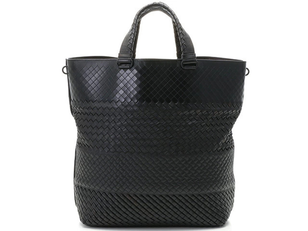 BOTTEGA VENETA shoulder bag Intrecciato weave black leather